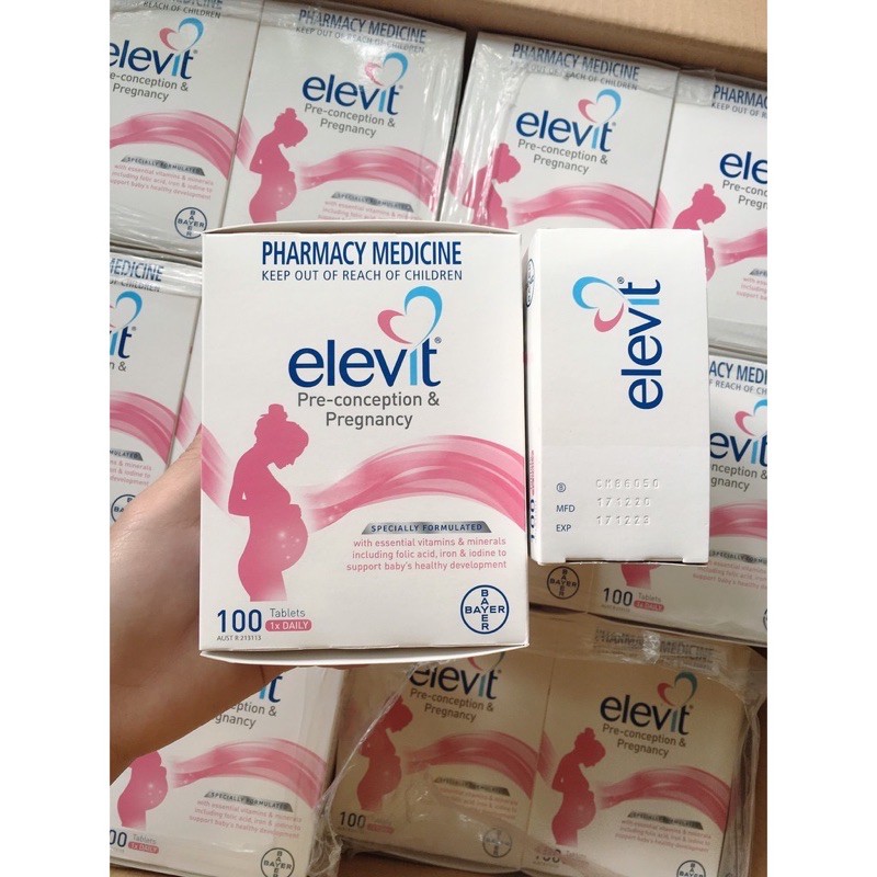 [FREESHIP - MẪU MỚI]  Elevit- 100v Bầu Úc - Vitamin Tổng Hợp , date mới