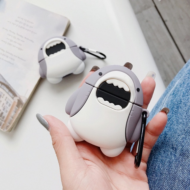 Case bao airpod 1 2 Pro 3 Stupid&Cute Shark Cá mập con - Vỏ bọc đựng tai nghe không dây airpods