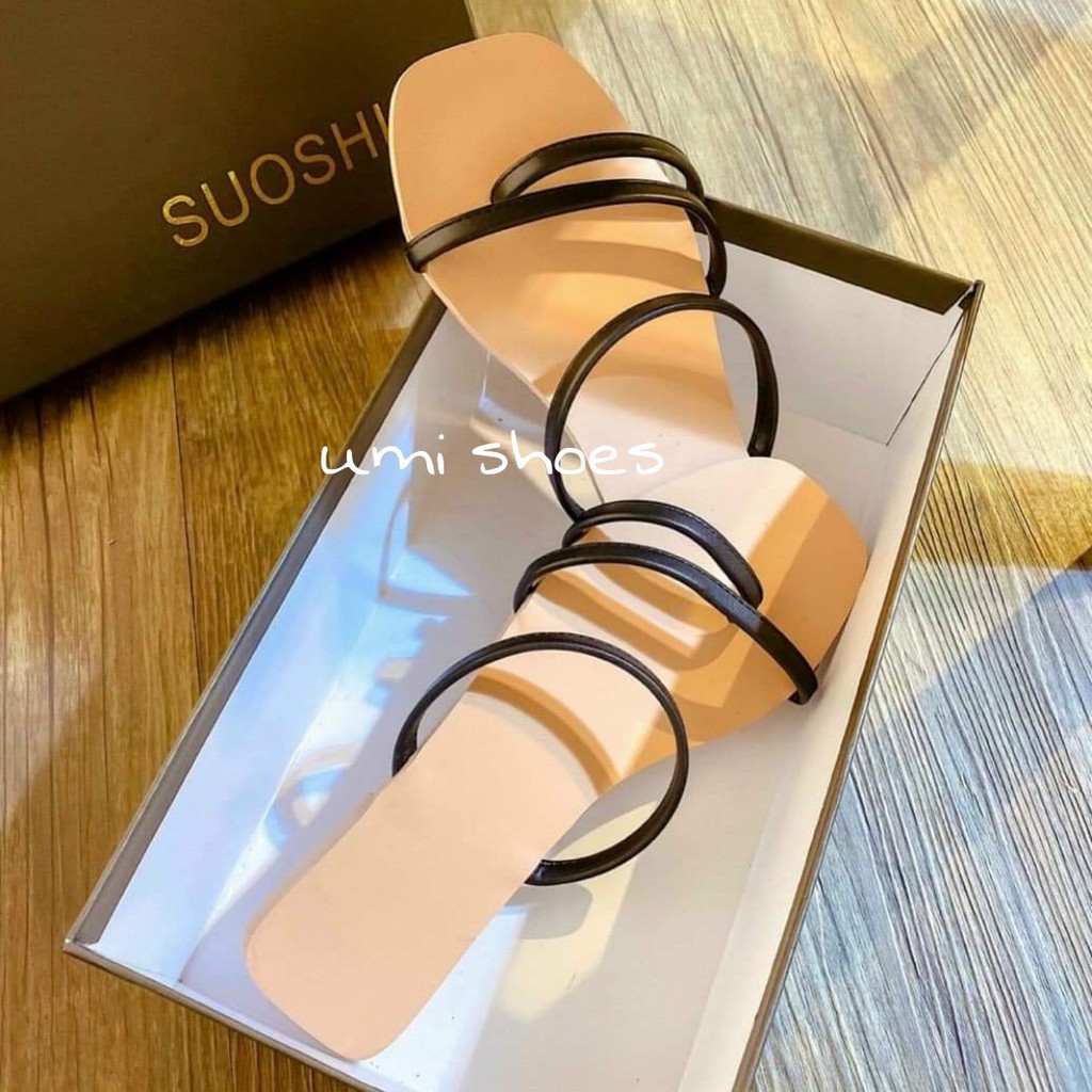 [SẴN-4 MÀU] Dép nữ lê xỏ ngón kẹp tông mặt phíp chống nước đi mưa mũi vuông đế bệt đơn giản nhẹ nhàng đen/kem/trắng mới