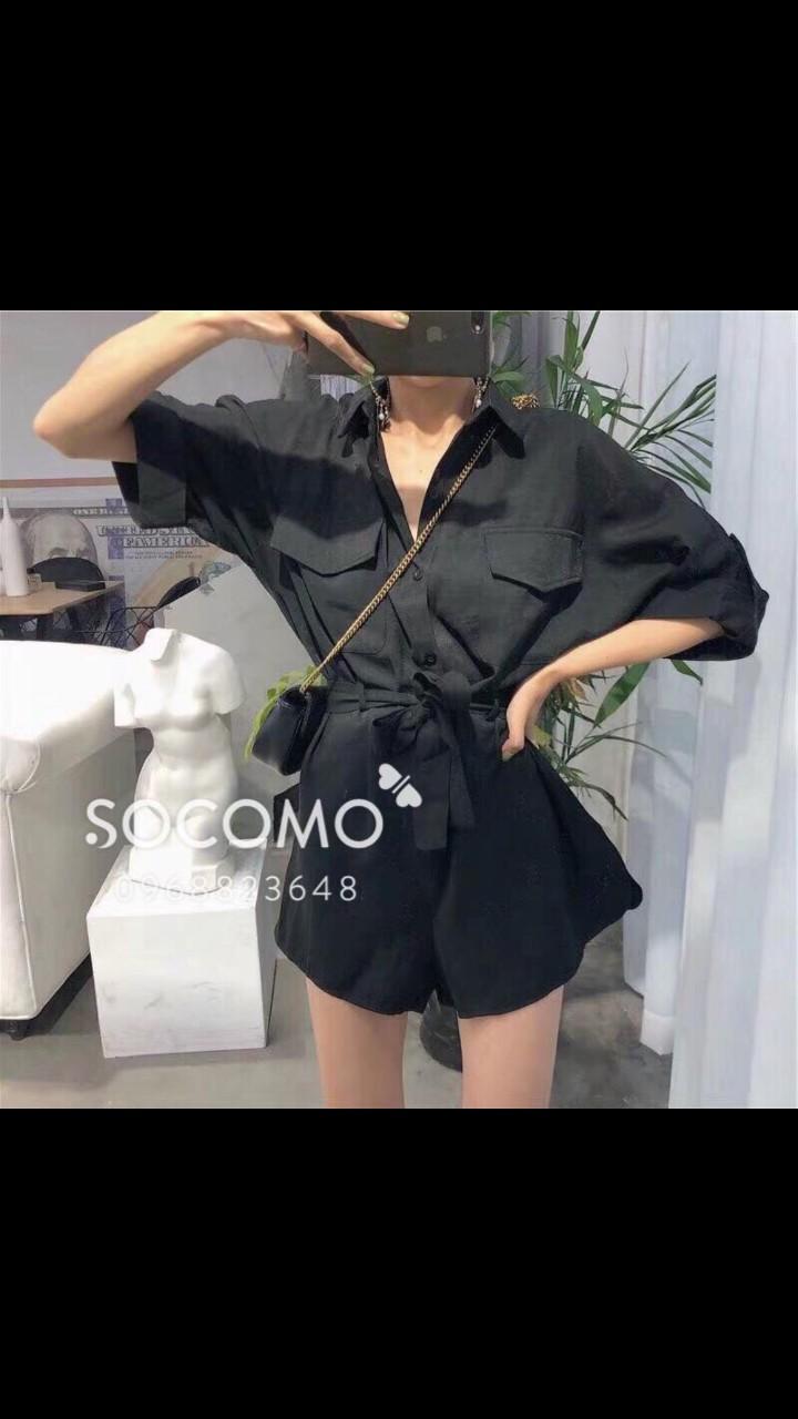 Sét Jumpsuit áo dài tay cát hàn-QH