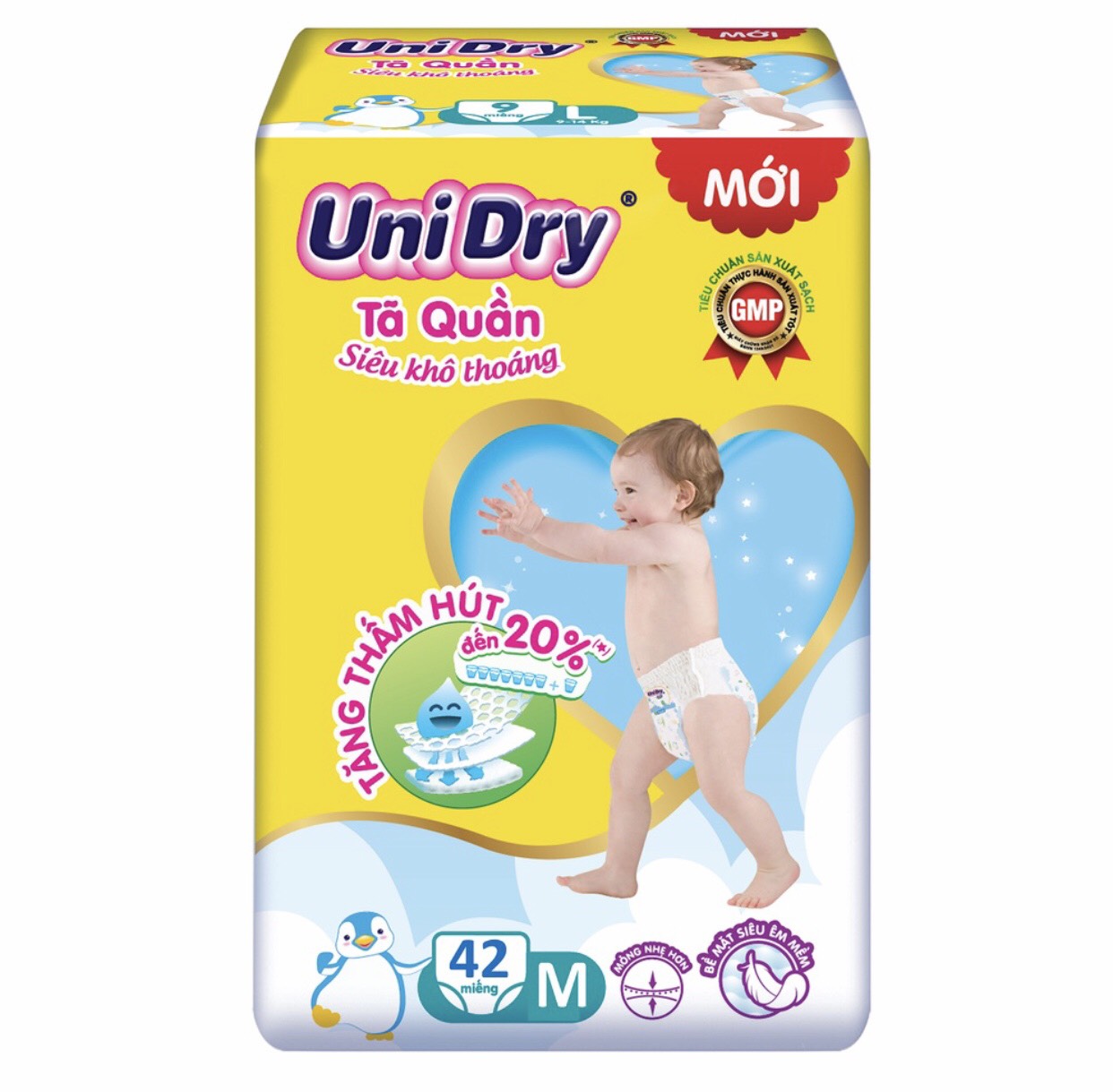 Tã quần unidry gói jumbo m42/l38/xl34/xxl30 miếng