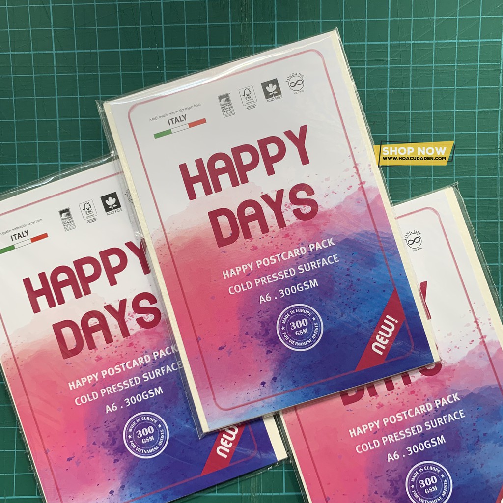 [HCM]Giấy Vẽ Màu Nước 300gsm Happy A6/A5/A4/A3