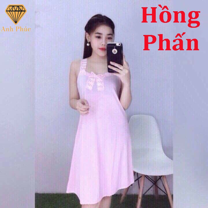 [HCM]Đầm Nữ Đầm Thun Lạnh Dây Bản Mặc Nhà Cao Cấp