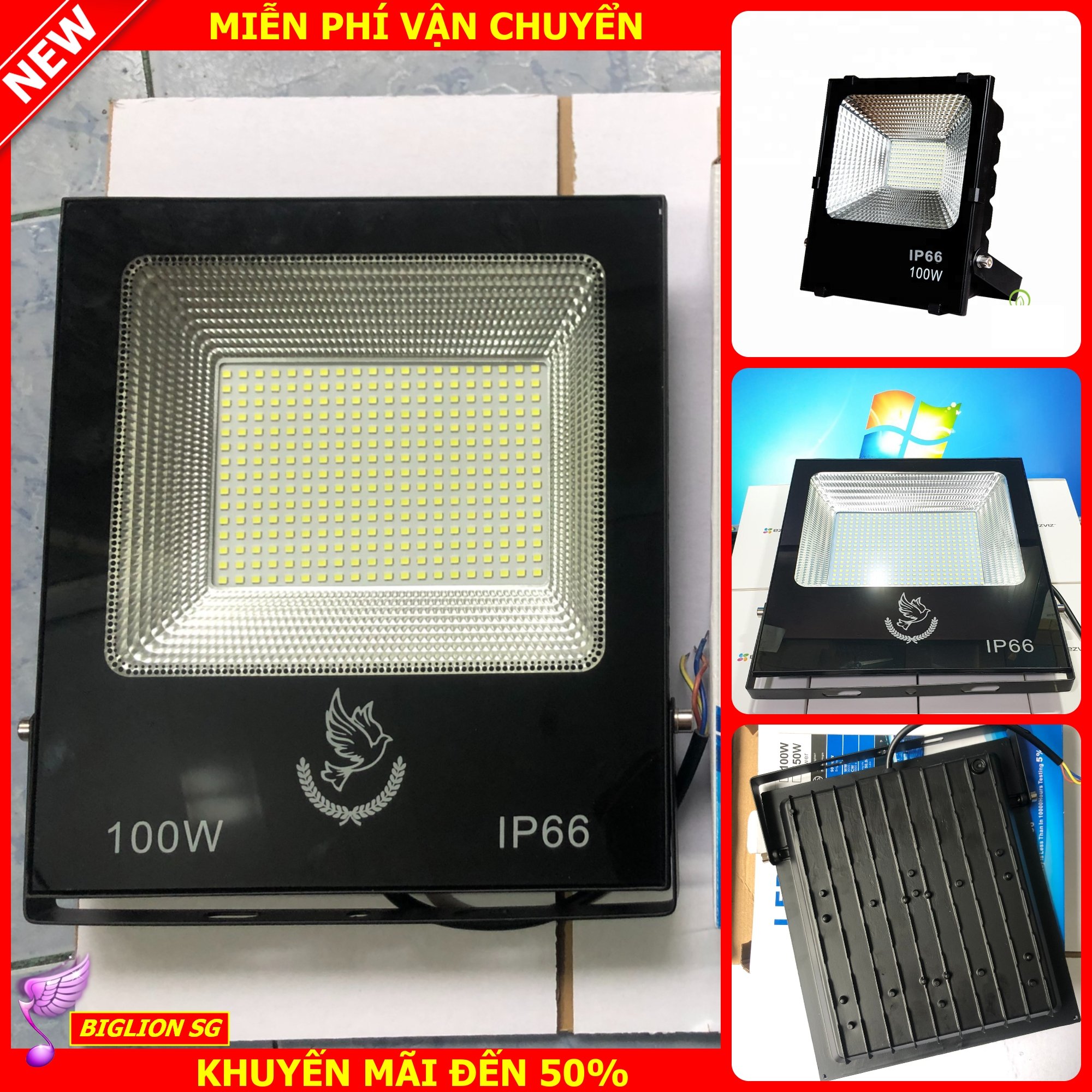 Đèn Pha led Cao cấp 50w đến 100w chống nước COB 220V (Đủ wat). Tuổi thọ đèn cao thân thiện với môi trường không chứa chất độc hại có thể tái chế.