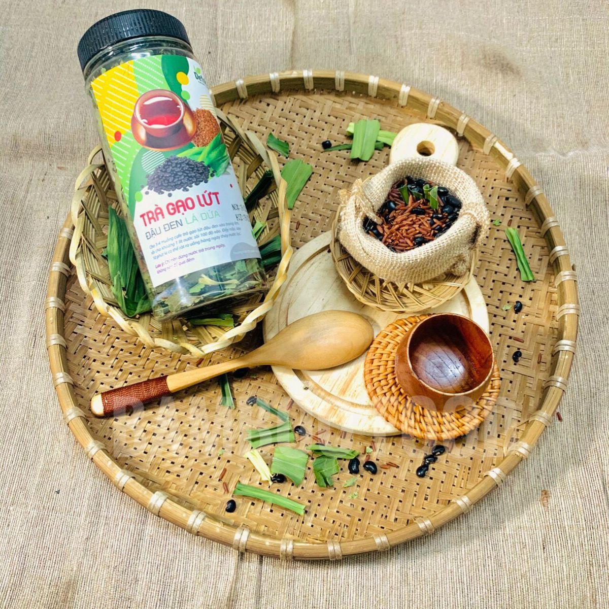 Combo 3 Trà Gạo Lứt Đậu Đen Lá Dứa 350g - Bamboo