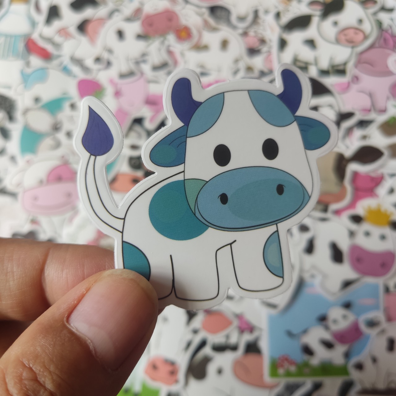 Set 45 Sticker Bò sữa dễ thương dán trang trí
