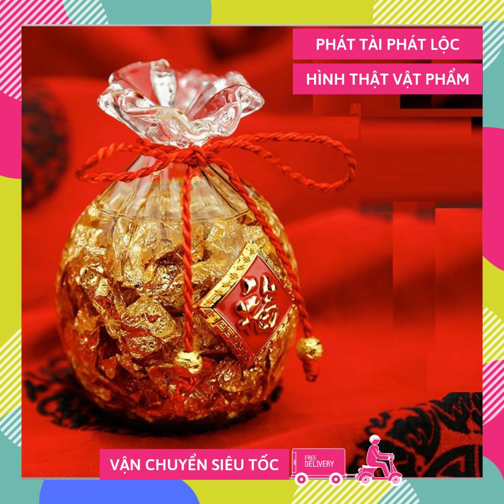 Túi vàng lá Thần Tài phong thủy chiêu tài - Cao 10cm. Bao vàng phong thủy vàng lá tượng trưng cho tài lộc của cải dồi dào mang đến sự may mắn về tiền bạc thịnh vượng.