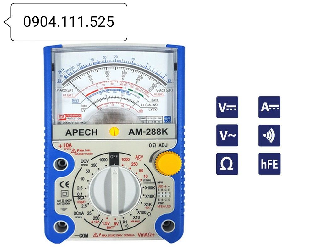Đồng hồ vạn năng kim APECH AM-288K