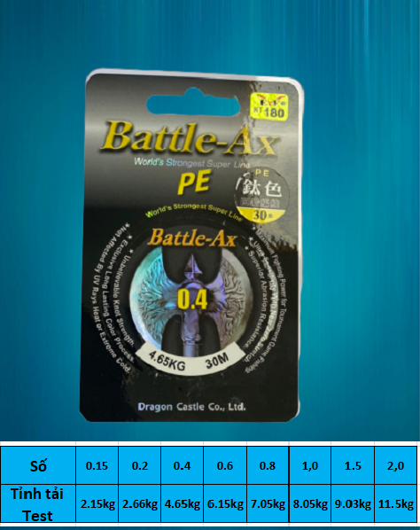 Dây Thẻo PE Câu Đài Battle-Ax 30m câu đài-dây buộc thẻo câu tay-câu đài