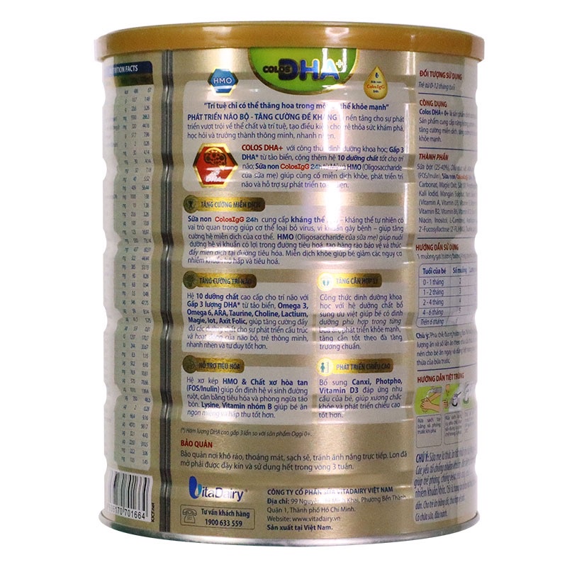 Sữa bột Colos DHA 1+ lon 800g