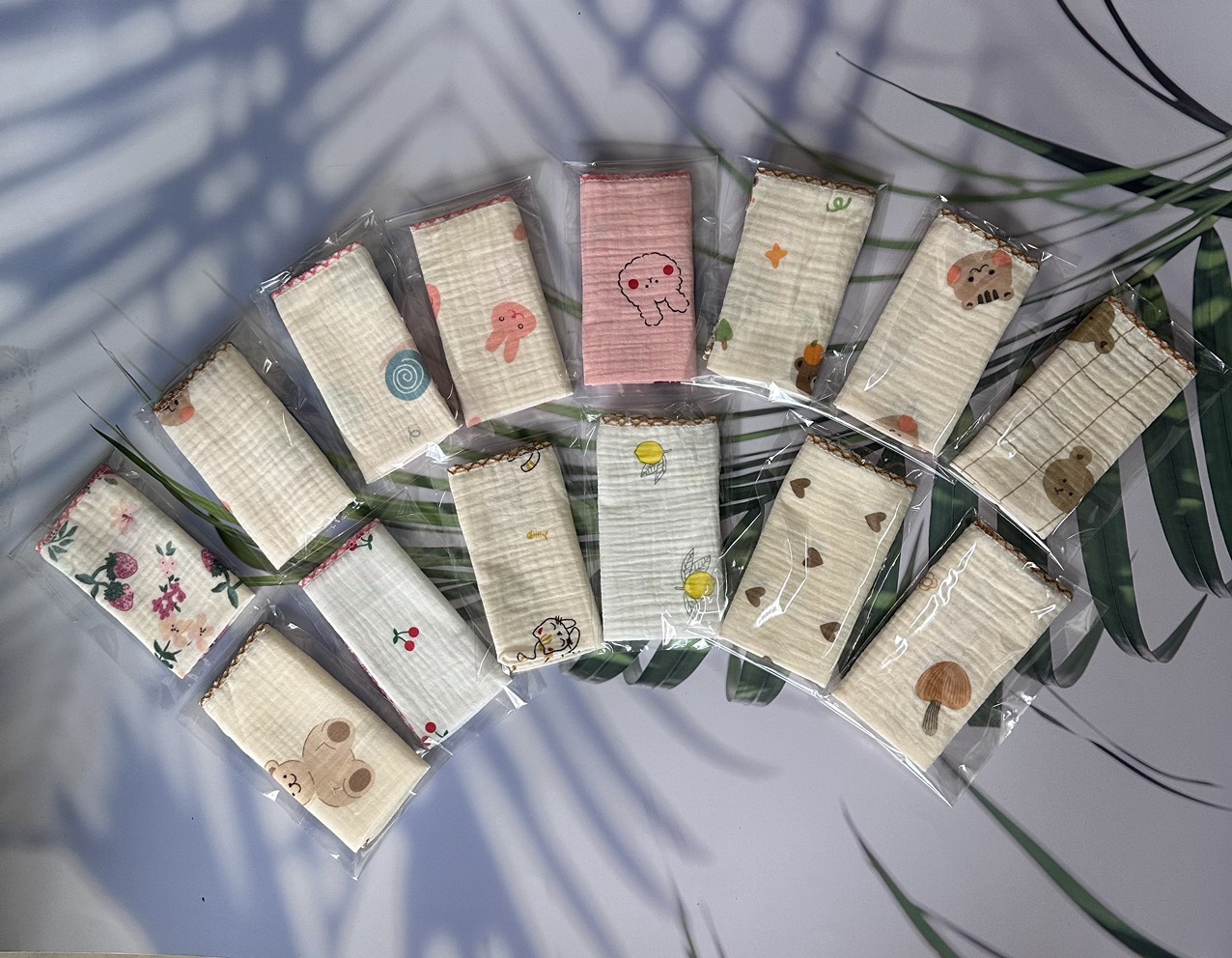Khăn Xô sợi Tre Muslin 2 Lớp 25*25cm (nhiều mẫu)