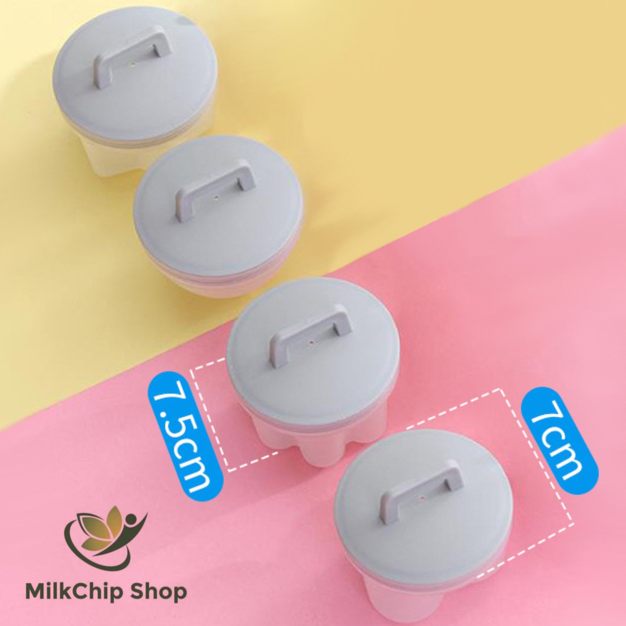 Khuôn hấp trứng, khuôn làm bánh, làm đậu hũ non cho bé (bộ 4 khuôn, tặng chổi silicon quét dầu) A017