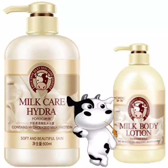 Sữa tắm con bò rorec milk care hydra 800ml