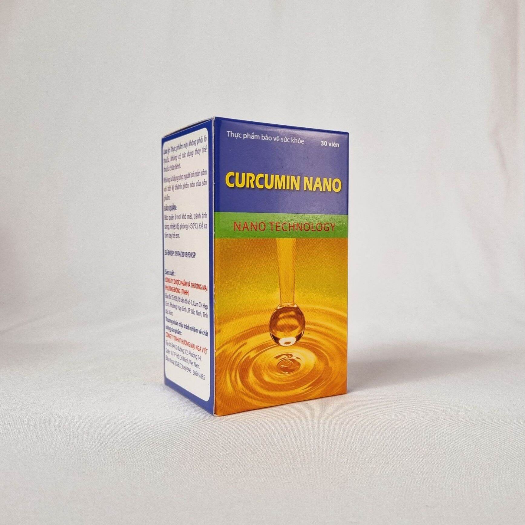 Viên Uống Curcumin Nano Chiết Xuất Củ Nghệ Vàng Hỗ Trợ Giảm Đau Dạ Dày, Tá Tràng (Hộp 30 viên)