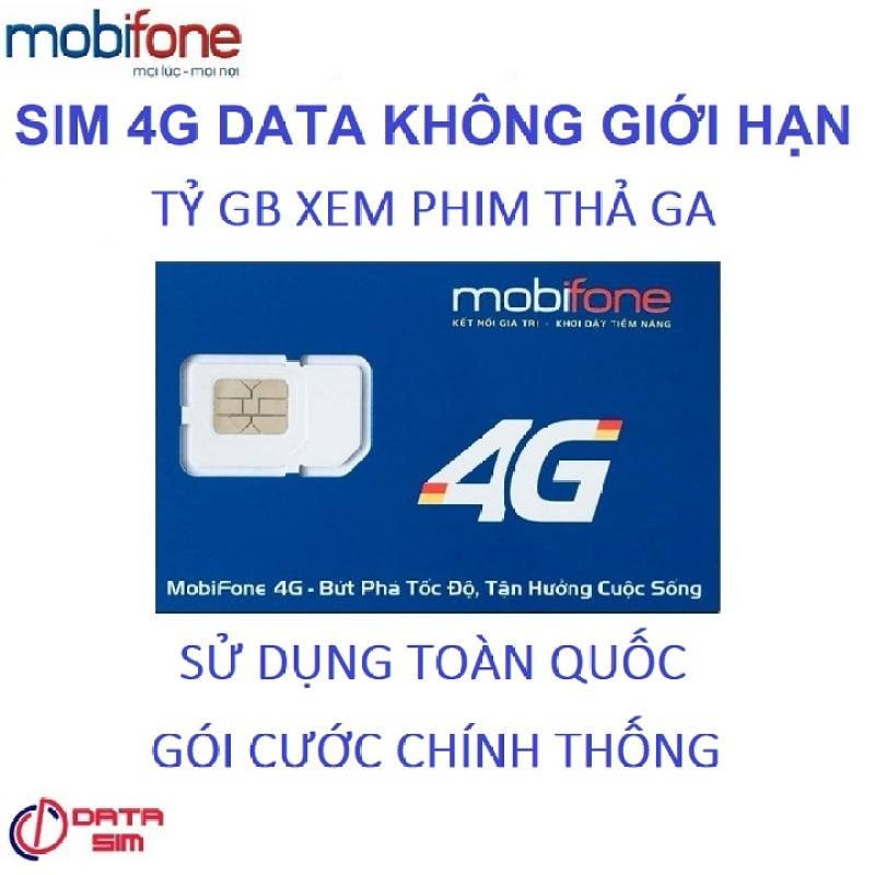 Sim 4G tỷ GB mobifone 500 phút mobi 30 phút liên mạng có sẵn 2 tháng sử dụng