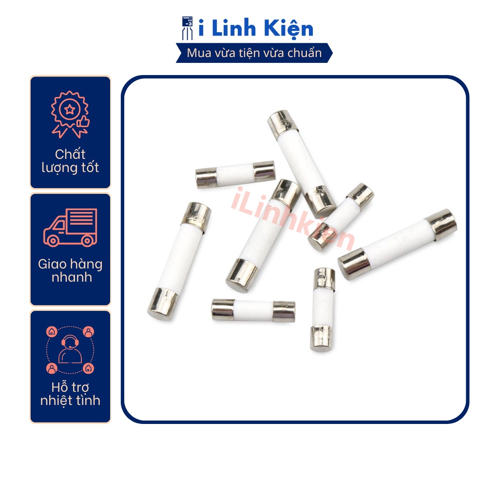 Cầu chì sứ 4A 6x30mm túi 10 con.