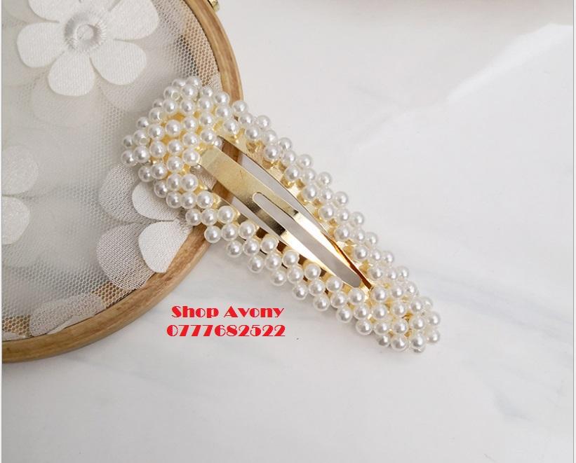 [HCM]Kẹp tóc mái đính ngọc trai