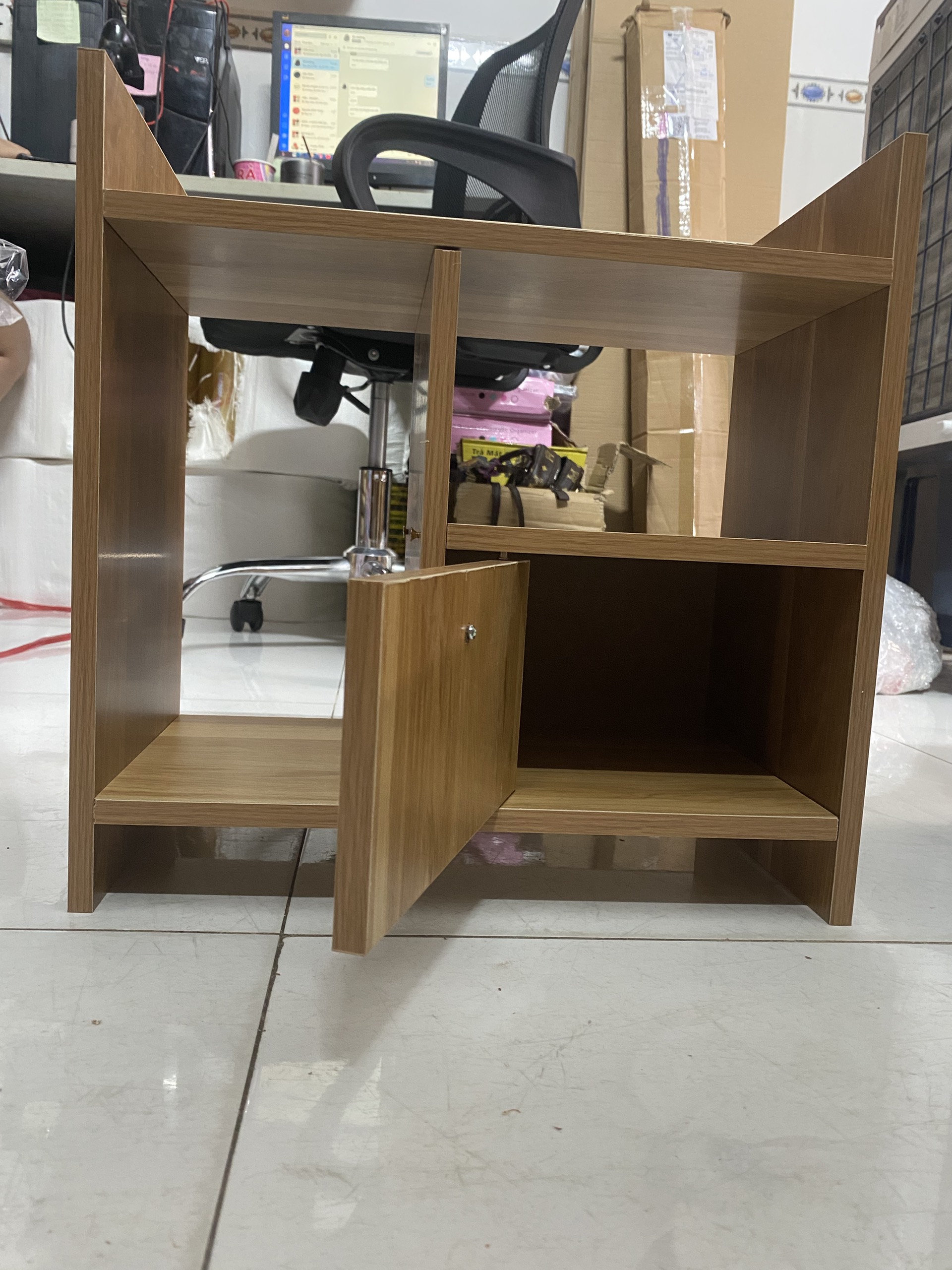 Medium density fiberboard bedside cabinet