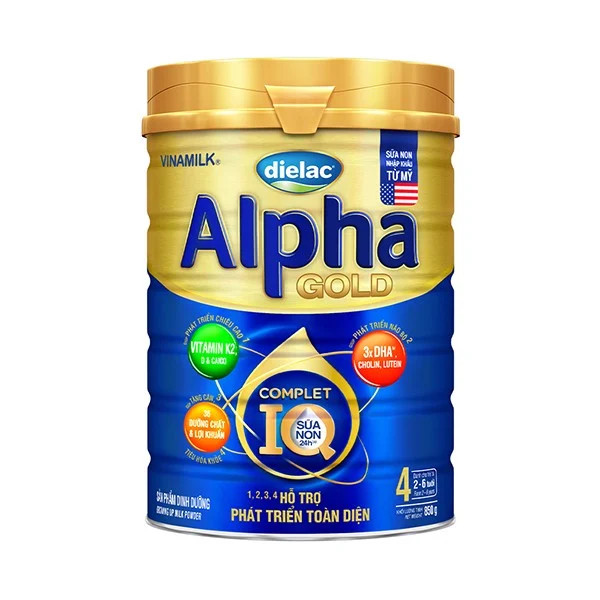 Date 1.2026] Sữa bột Dielac Alpha Gold 4 Lon 850g (cho trẻ từ 2 - 6 tuổi)
