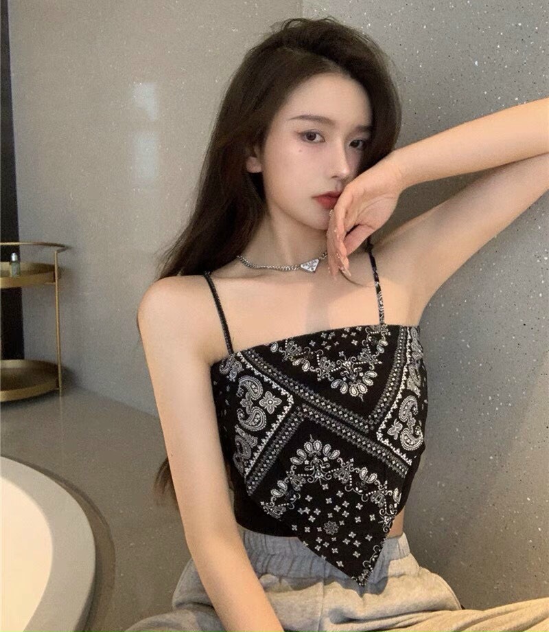 ÁO CROPTOP 2 DÂY THỔ CẨM CỰC HOT