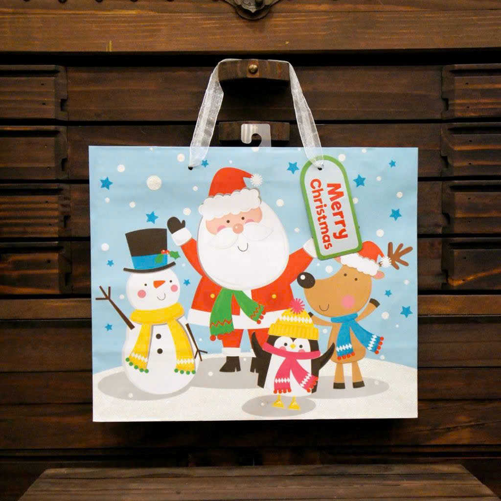 Túi giấy họa tiết Noel, túi đựng quà tặng Giáng Sinh, túi quà tặng nhiều màu sắc 30x25x10cm