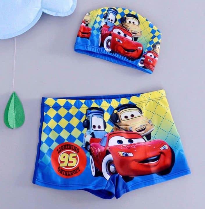 Set quần tắm, mũ bơi cho bé trai
