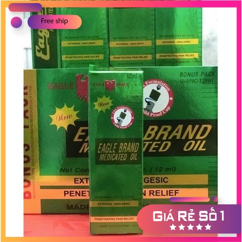 Dầu gió xanh con ó eagle brand dạng lăn 12ml giảm đau nhứt , say tàu xe , côn trùng cắn hiệu quả
