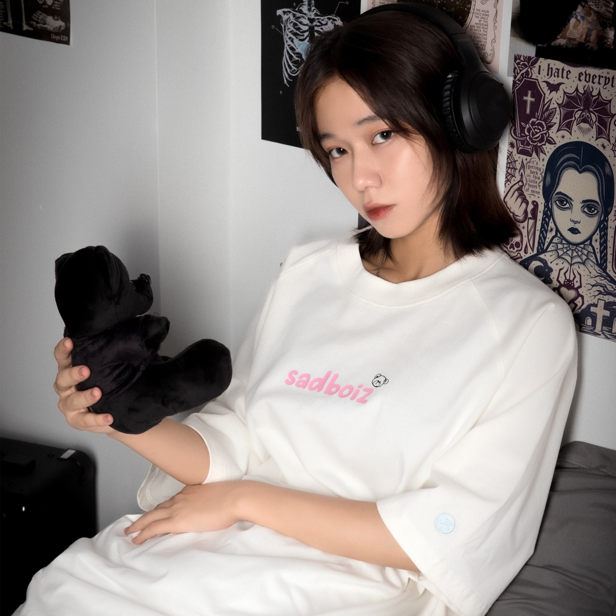 Áo thun SADBOIZ Teddycry Typo White