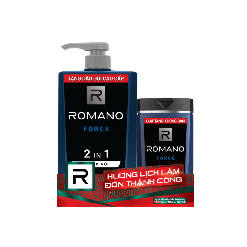 Tắm & gội ROMANO CLASSIC 2 IN 1 650ml -tặng tắm gội 150ml