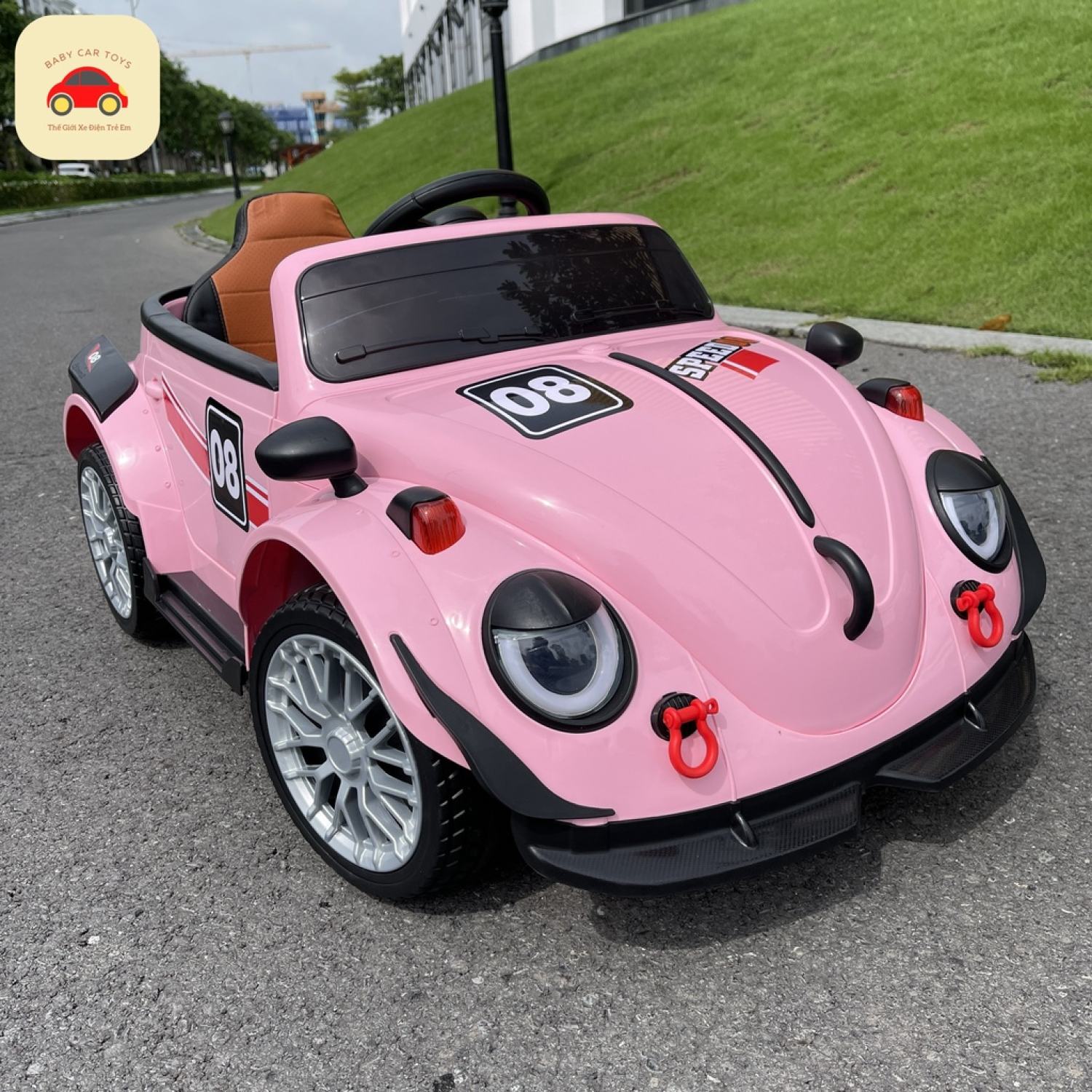 Xe ô tô điện trẻ em - Siêu Xe Volkswagen Beetle -Bánh cao su