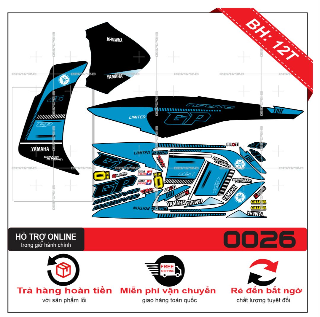 TEM RỜI NOUVO 5 SX XANH ĐEN