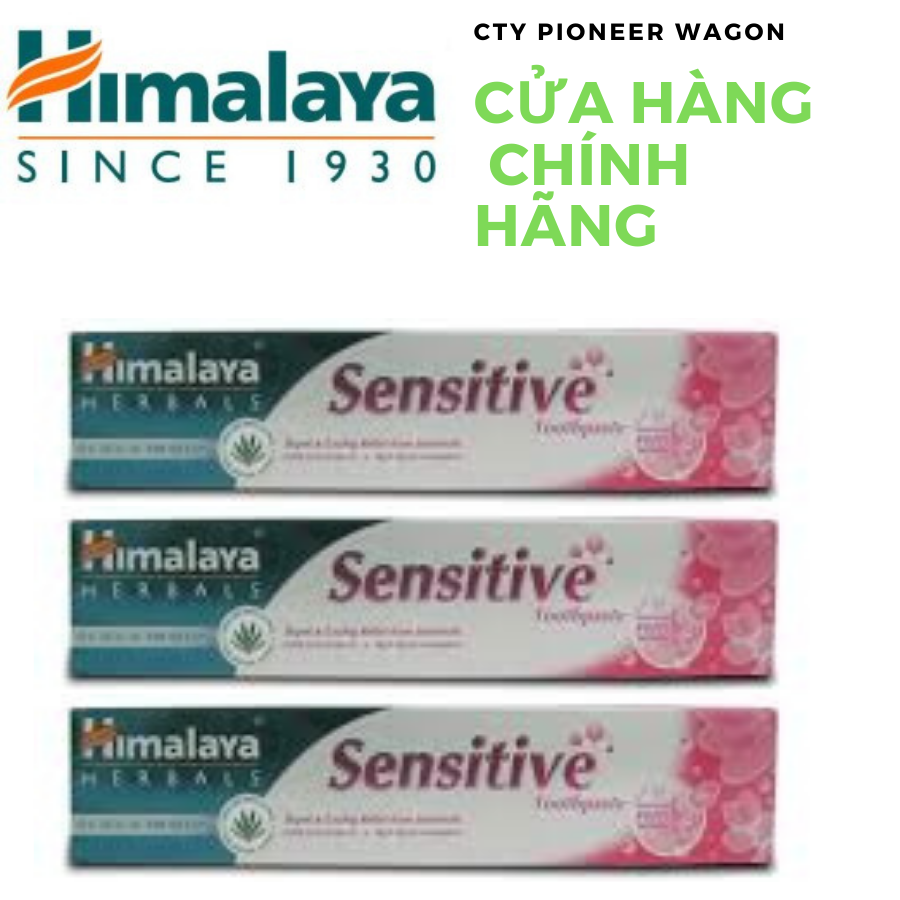 [HSD: 30/11/2023] Ba tuýp kem đánh răng cho răng nhạy cảm - Himalaya Sensitive Toothpaste 100 g