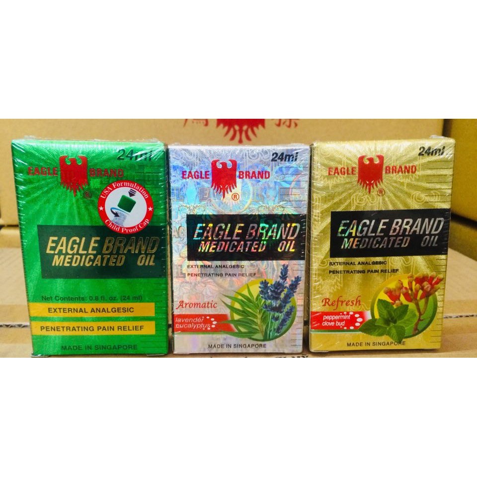 [HCM](1 lốc 12 chai) Dầu Gió Xanh Trắng Vàng Con Ó Eagle Brand 24ML
