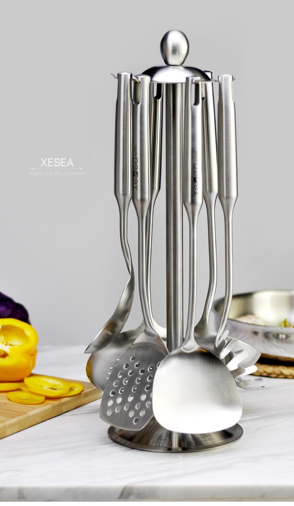 Bộ khay vá muỗng làm bếp 6 món inox 304 - Xesea