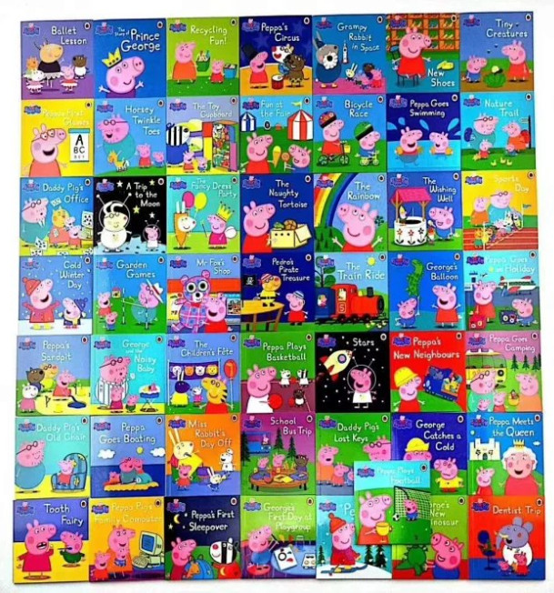 Bộ nhập 50 cuốn - Hộp màu xanh - The Ultimate Peppa Pig Collection - Full Boxet [ Tặng Kèm File Nghe]