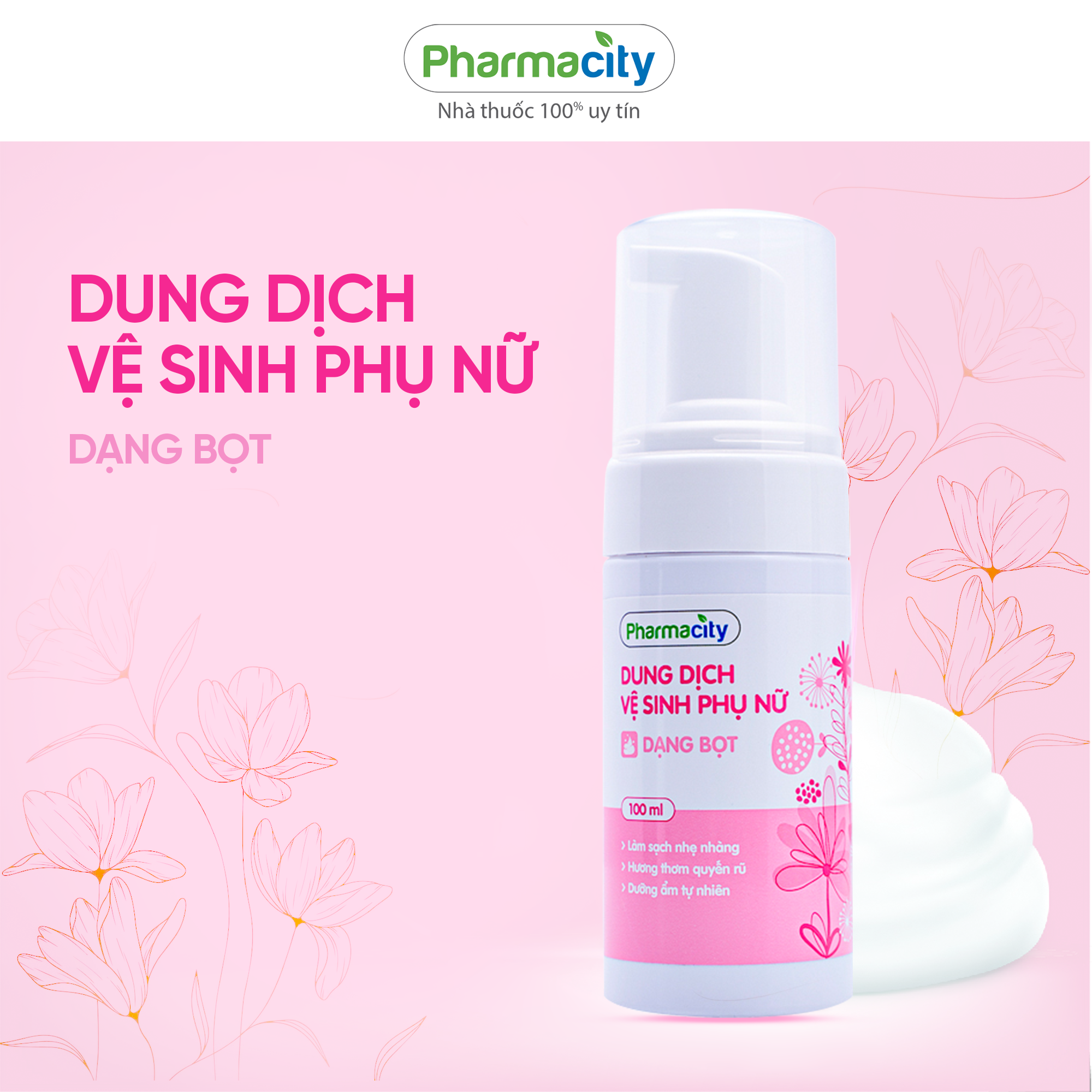 Dung dịch vệ sinh phụ nữ dạng bọt Pharmacity
