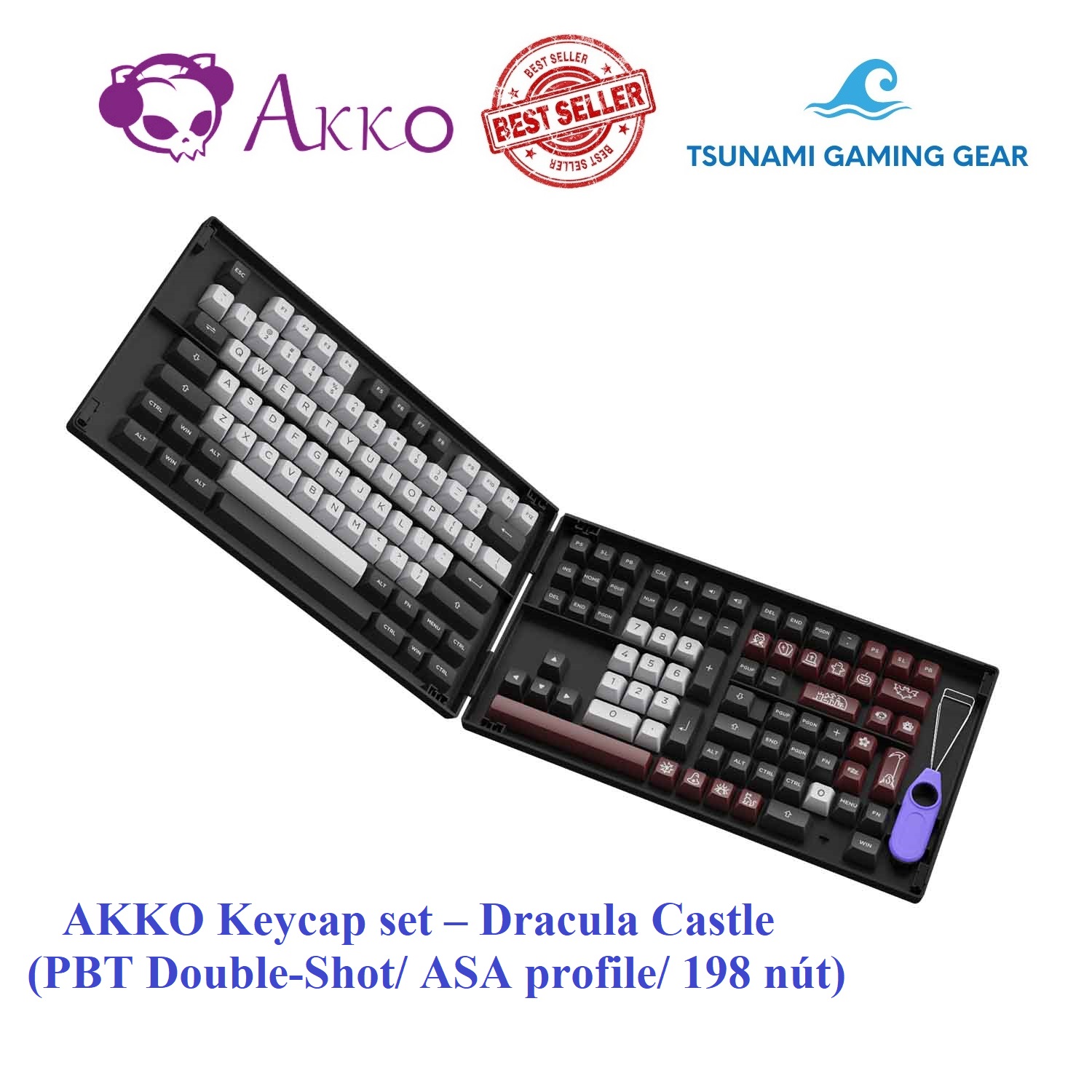 Bộ keycap AKKO Dracula Castle (PBT Double-Shot/ ASA profile/ 198 nút)