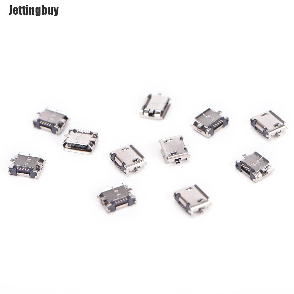 Jettingbuy 10pcs Micro USB 5pin B type Female Connector For Connector 5 pin Charging Socket Hot sale