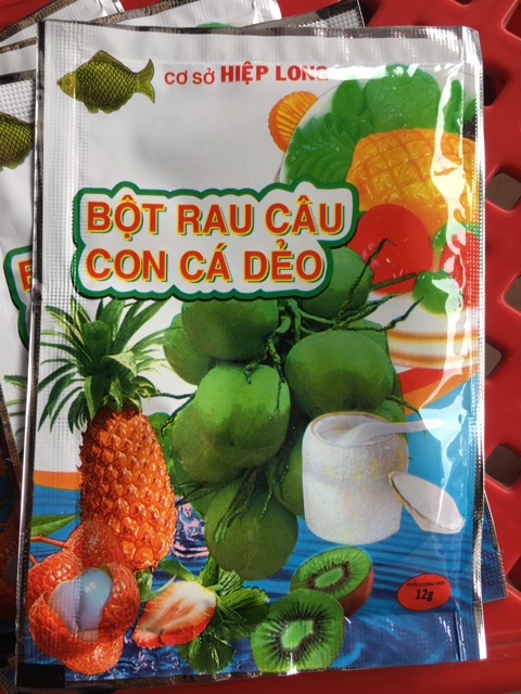 2 gói bột rau câu con cá dẻo 12g