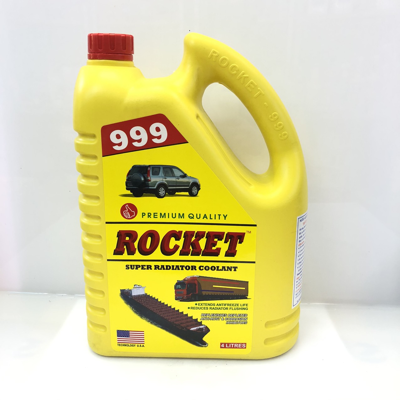 [HCM]NƯỚC LÀM MÁT ROCKET 999 XANH 4L CHO XE MÁY, Ô TÔ, XE TẢI... HOT NHẤT