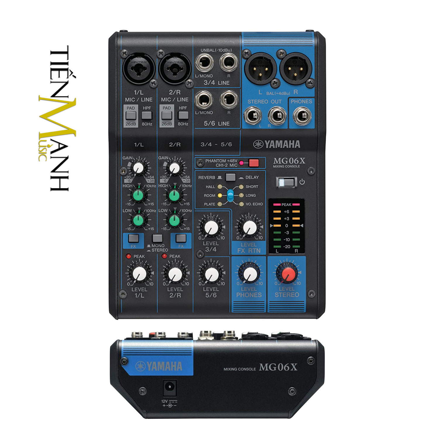 [Trả góp 0%] Bàn Trộn Yamaha MG06X - Mixer Mini 6 Input Compact Stereo Mixing Console MG06 Phòng Thu Studio Mix MG6