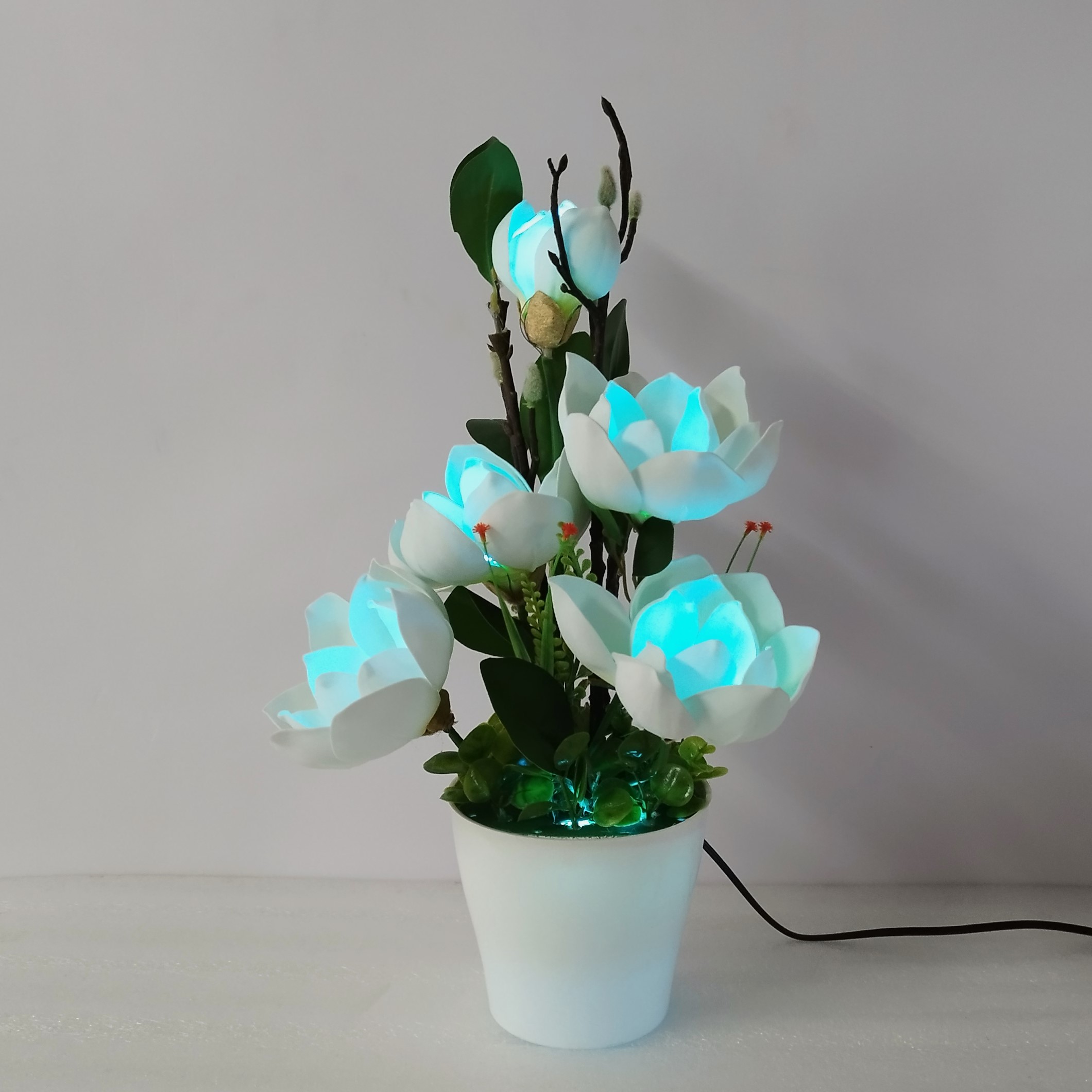 Hoa Mộc Lan Decor Trang Trí Nhà Cửa - Hoa Mộc Lan Có Đèn (5 bông)