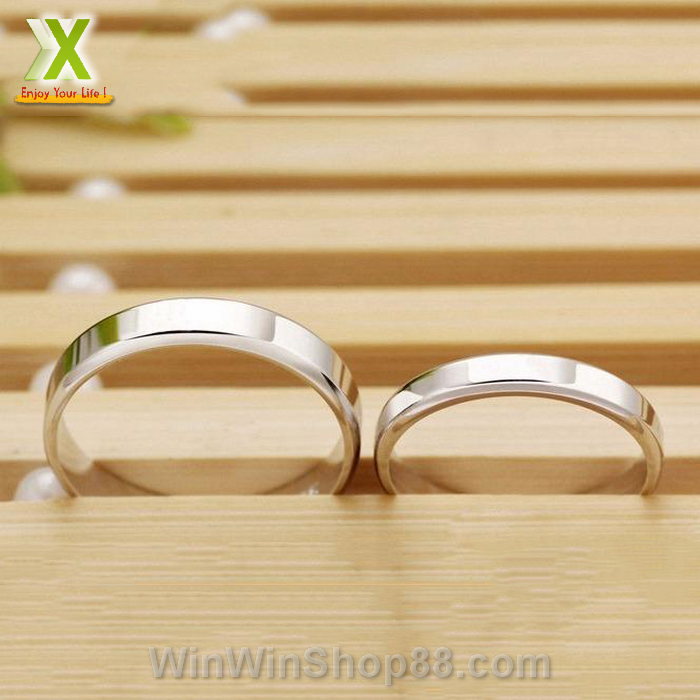[HCM]Nhẫn cặp trơn màu bạc NC124