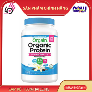 [HCM]Bột protein hữu cơ Orgain Organic Plant Based Protein & Superfoods Powder Vanilla Bean (2.7 LB) 1.22kg thumbnail