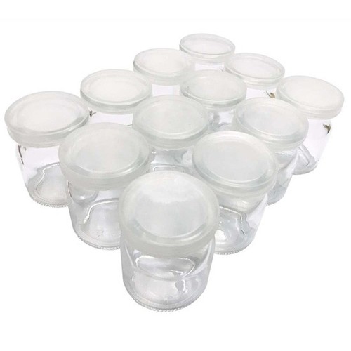 Bộ 12 hủ thủy tinh làm sữa chua tai nhà. Bộ cốc làm sữa chua- Bộ 12 hủ thủy tinh làm sữa chua tai nhà. Bộ cốc làm sữa chua