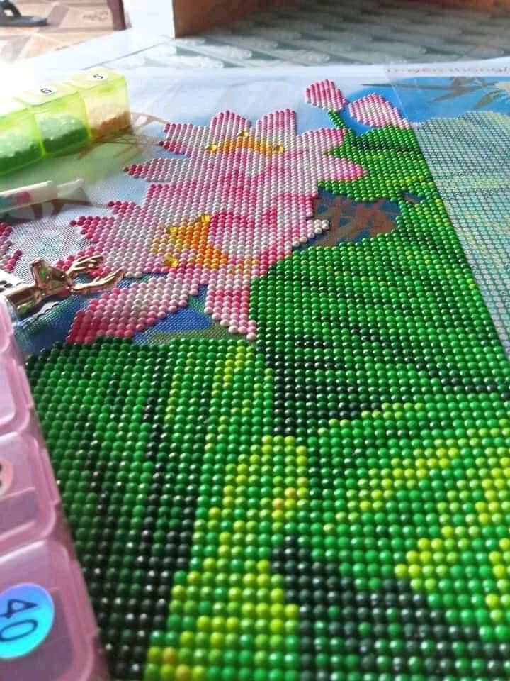 Tranh đính đá 2 con hổ (chưa đính) DD9700