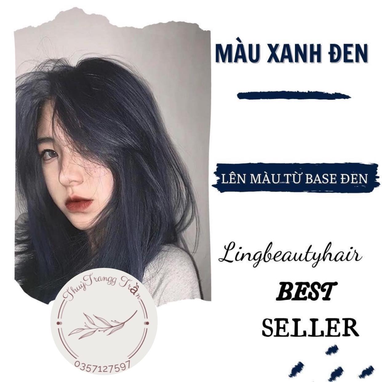 Sét thuốc nhuộm tóc màu xanh đen kèm lược +tặng oxy trợ nhuộm và găng tay