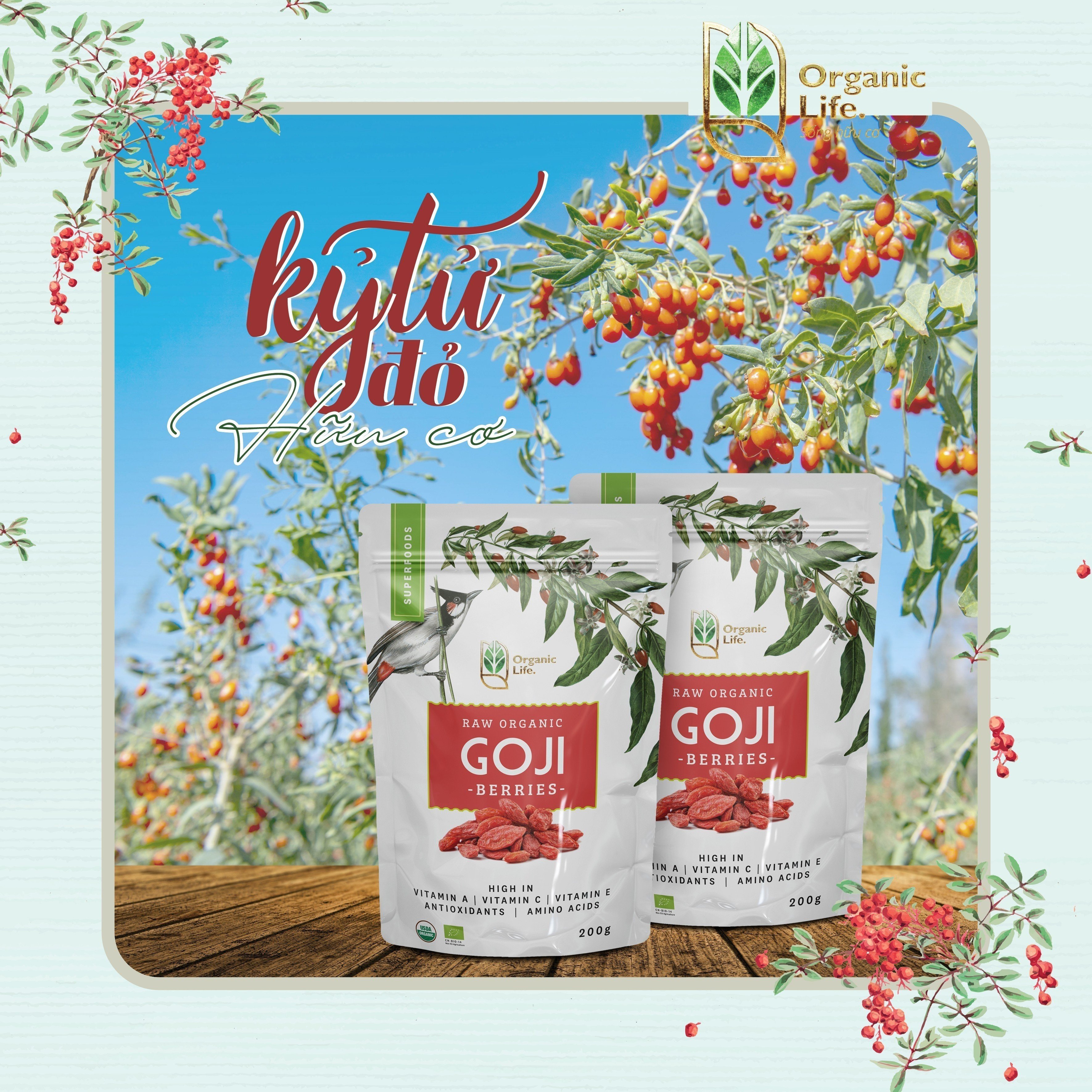 Kỷ Tử Hữu Cơ Organic Life (Câu Kỷ Tử) 200G (Kỷ Tử Ninh Hạ)