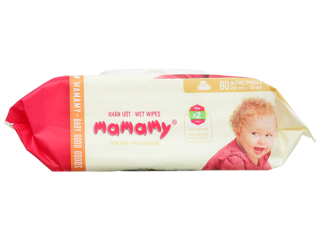 Khăn ướt em bé Mamamy thơm mát gói 80 miếng