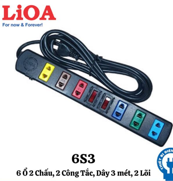 Ổ cắm điện lioa ,ổ cắm điện lioa 4 lỗ, 6 lỗ, 10 lỗ có công tắc, dây dài 3m/5m 1000w- hàng chính hãng